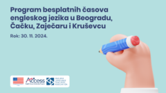Program besplatnih časova engleskog jezika u Beogradu, Čačku, Zaječaru i Kruševcu